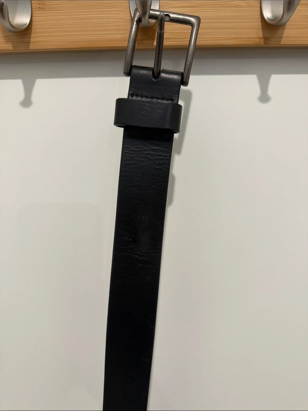 Mountain Khakis Black Leather Belt with Silver Buckle